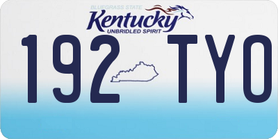 KY license plate 192TYO