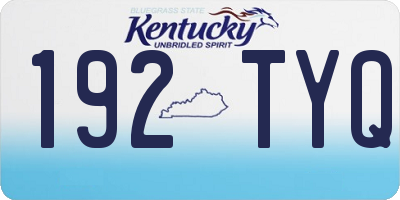 KY license plate 192TYQ