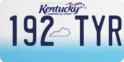 KY license plate 192TYR