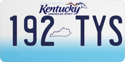 KY license plate 192TYS