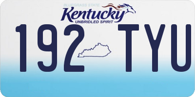 KY license plate 192TYU