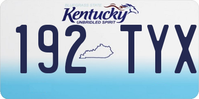 KY license plate 192TYX