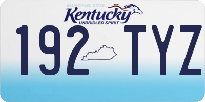 KY license plate 192TYZ
