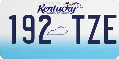 KY license plate 192TZE