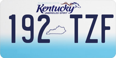 KY license plate 192TZF