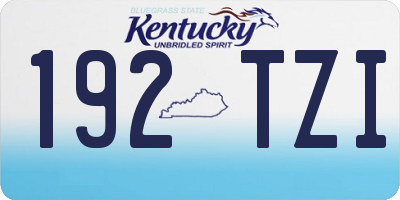 KY license plate 192TZI