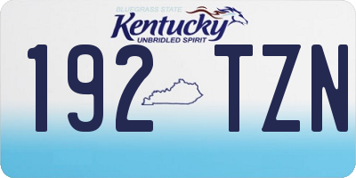 KY license plate 192TZN