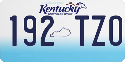 KY license plate 192TZO