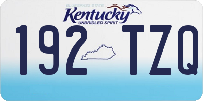 KY license plate 192TZQ