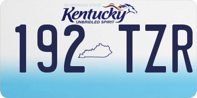 KY license plate 192TZR