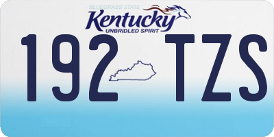 KY license plate 192TZS