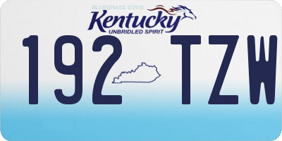 KY license plate 192TZW