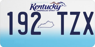 KY license plate 192TZX