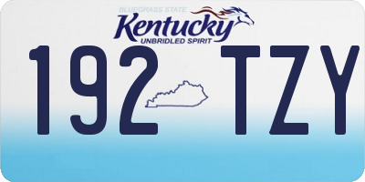 KY license plate 192TZY