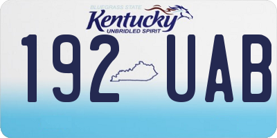 KY license plate 192UAB