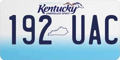 KY license plate 192UAC