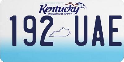 KY license plate 192UAE
