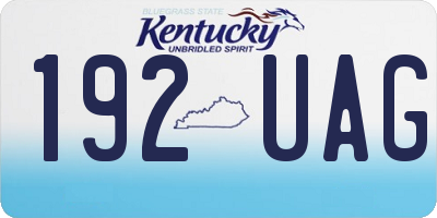KY license plate 192UAG