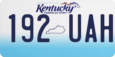 KY license plate 192UAH