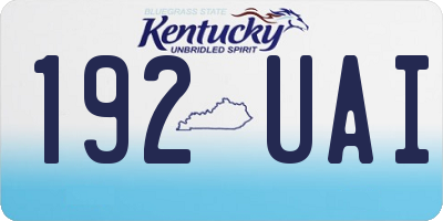 KY license plate 192UAI