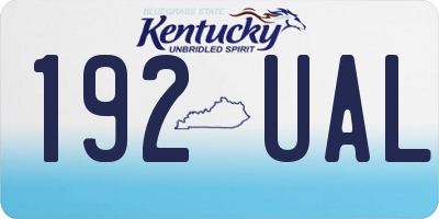 KY license plate 192UAL