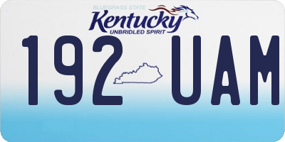 KY license plate 192UAM
