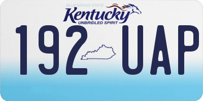 KY license plate 192UAP