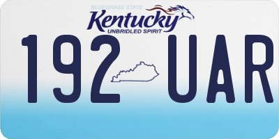 KY license plate 192UAR