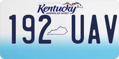 KY license plate 192UAV
