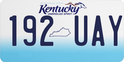 KY license plate 192UAY