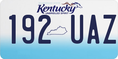 KY license plate 192UAZ