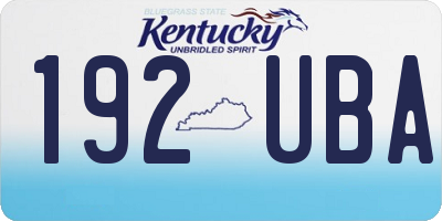 KY license plate 192UBA