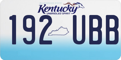 KY license plate 192UBB