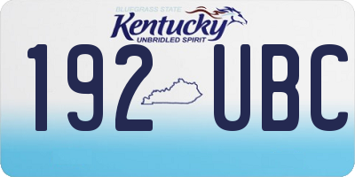 KY license plate 192UBC