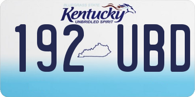 KY license plate 192UBD