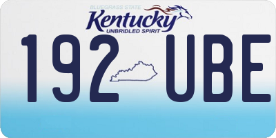 KY license plate 192UBE