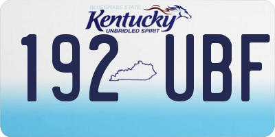 KY license plate 192UBF