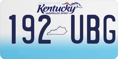 KY license plate 192UBG