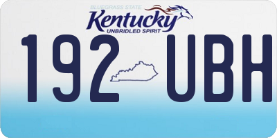 KY license plate 192UBH