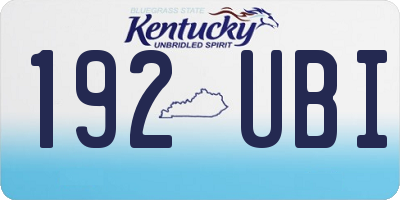 KY license plate 192UBI