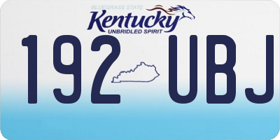KY license plate 192UBJ