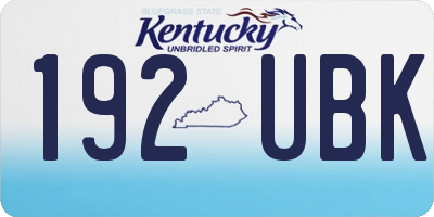 KY license plate 192UBK