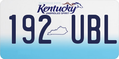 KY license plate 192UBL