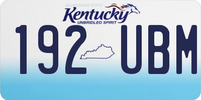 KY license plate 192UBM