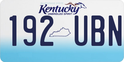 KY license plate 192UBN