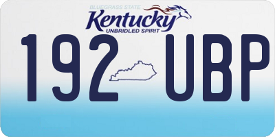 KY license plate 192UBP