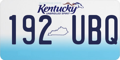 KY license plate 192UBQ