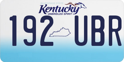 KY license plate 192UBR