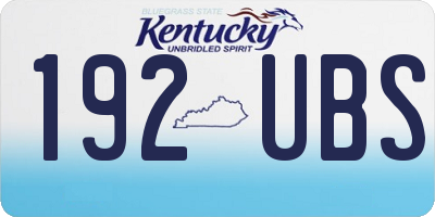 KY license plate 192UBS