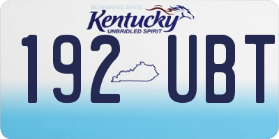 KY license plate 192UBT